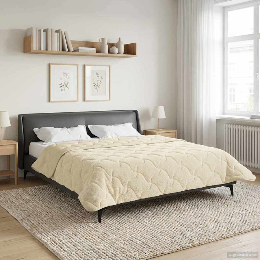 Zomer Dekbed Crème 220 x 260 cm Microfiber en Teddy fleece