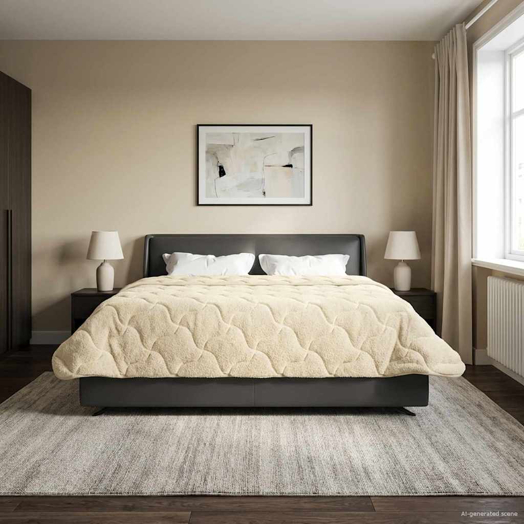 Zomer Dekbed Crème 240 x 260 cm Microfiber en Teddy fleece
