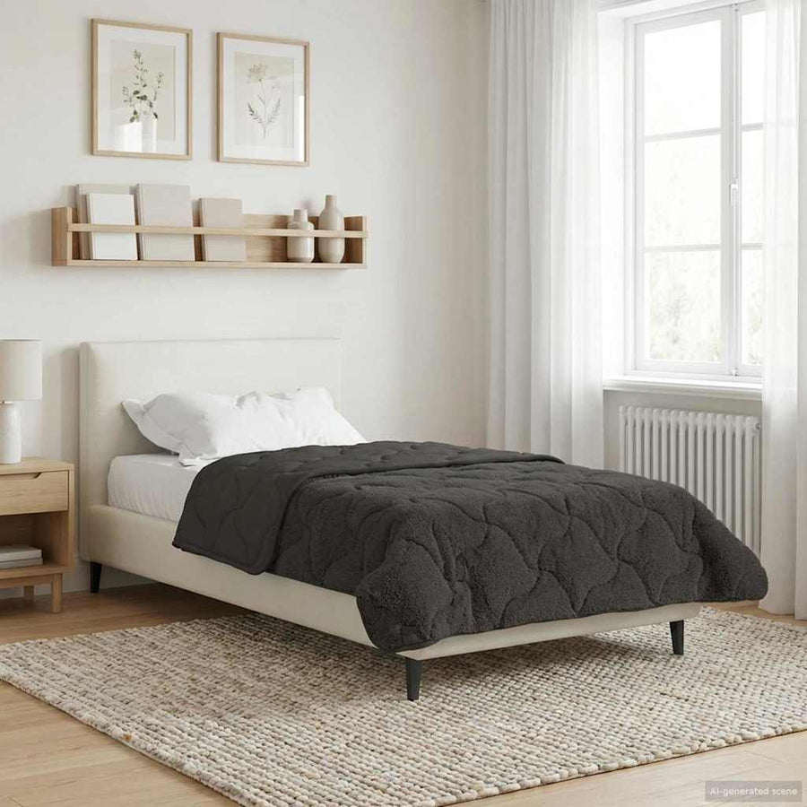 Vol jaar dekbed Gekwilt Antraciet 135 x 200 cm