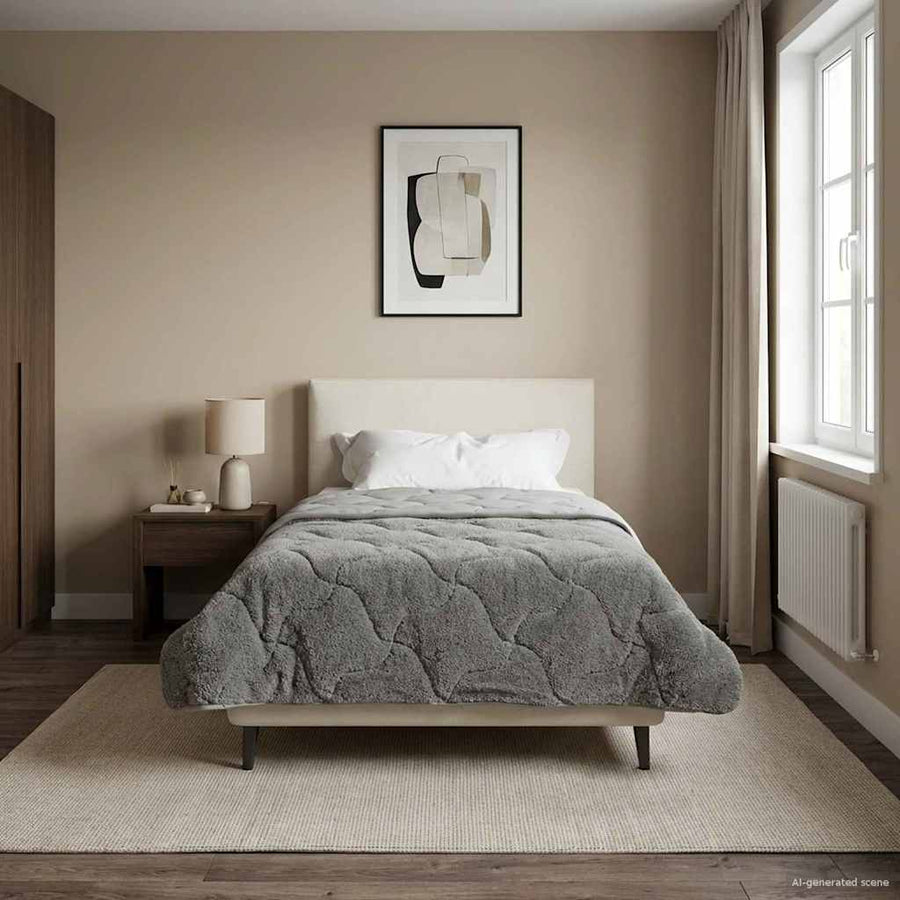 Vol jaar dekbed Gekwilt Antraciet 140 x 220 cm