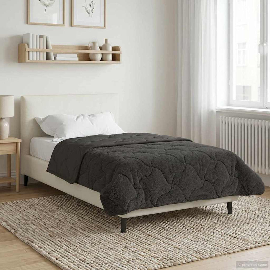 Vol jaar dekbed Gekwilt Antraciet 155 x 200 cm