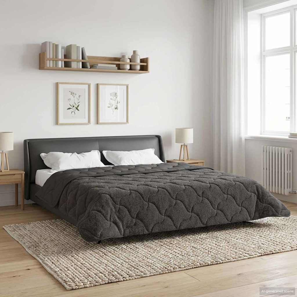 Vol jaar dekbed Gekwilt Antraciet 200 x 200 cm