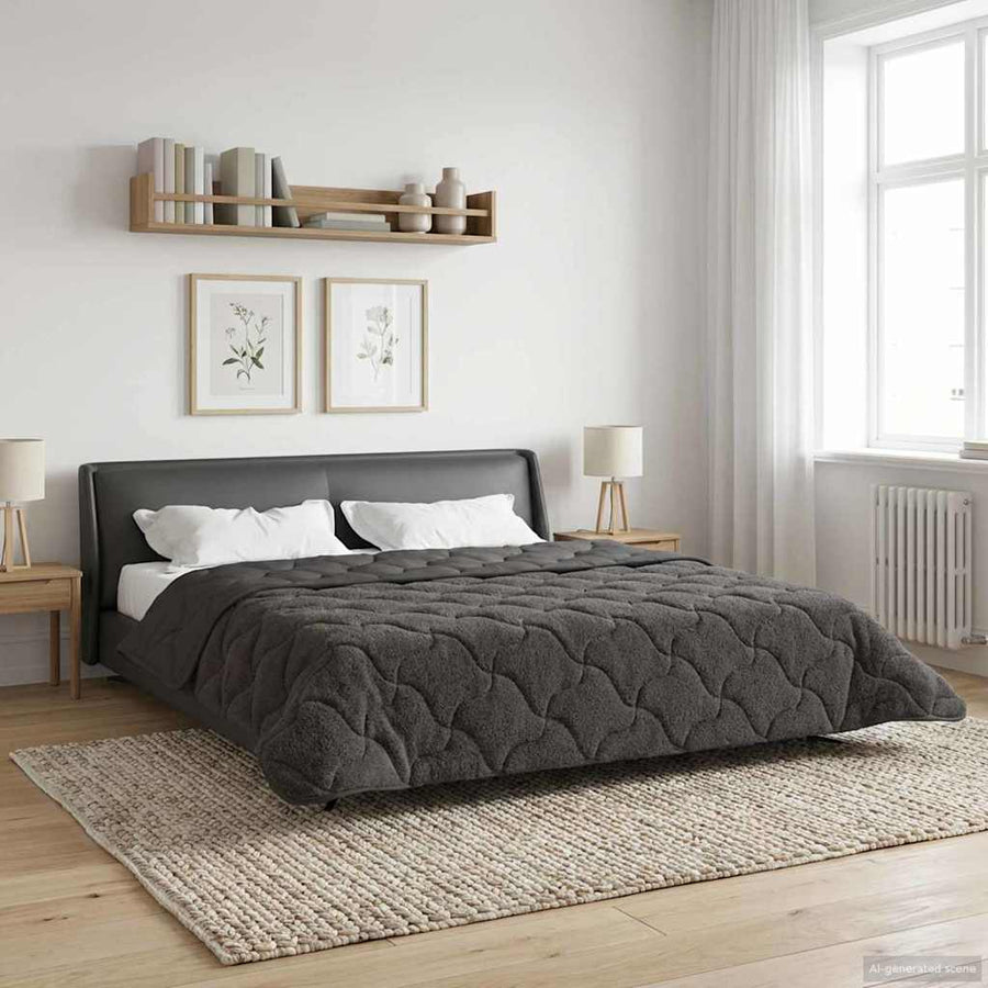 Vol jaar dekbed Gekwilt Antraciet 200 x 200 cm
