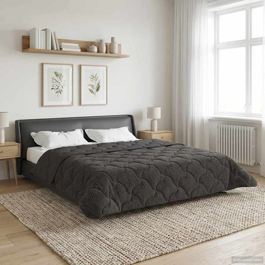 Vol jaar dekbed Gekwilt Antraciet 200 x 240 cm