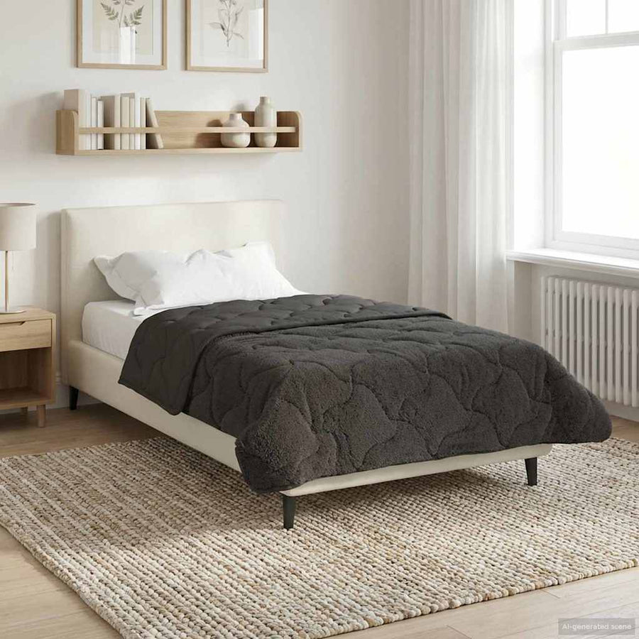Vol jaar dekbed Gekwilt Antraciet 135 x 200 cm