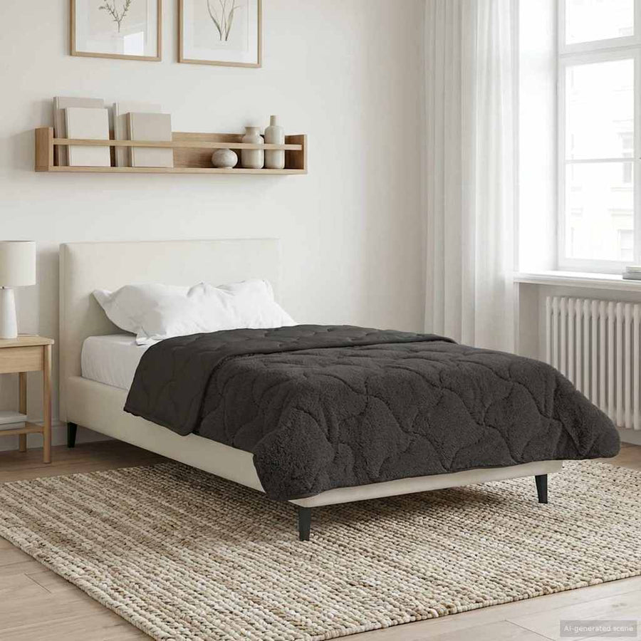 Vol jaar dekbed Gekwilt Antraciet 140 x 220 cm