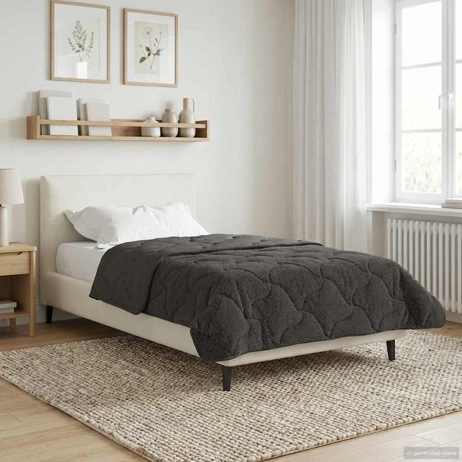 Vol jaar dekbed Gekwilt Antraciet 155 x 220 cm