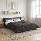Dekbed 220x240 cm antraciet microvezel teddy fleece