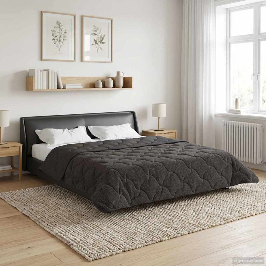Vol jaar dekbed Gekwilt Antraciet 220 x 240 cm