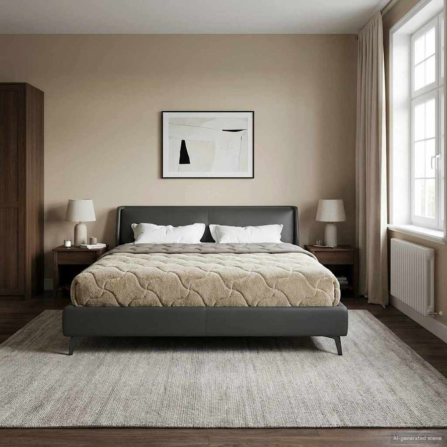Vol jaar dekbed Gekwilt Lichtgrijs 220 x 260 cm