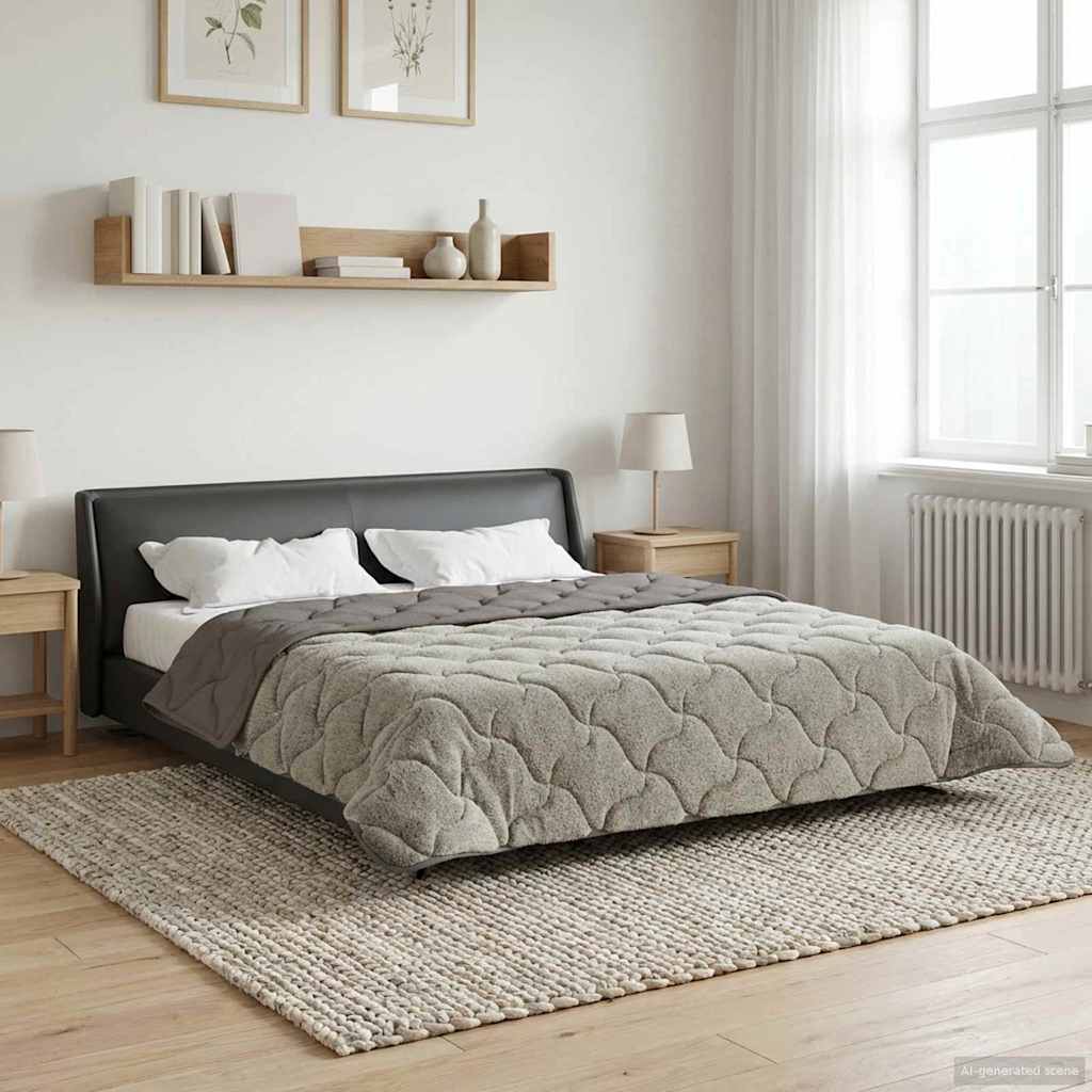 Vol jaar dekbed Gekwilt Lichtgrijs 240 x 260 cm