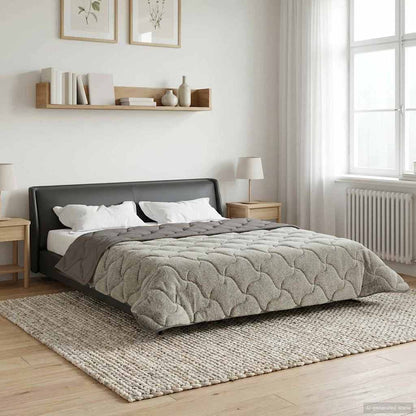 Vol jaar dekbed Gekwilt Lichtgrijs 240 x 260 cm