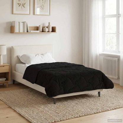 Vol jaar dekbed Zwart 135 x 200 cm Microfiber en Teddy fleece