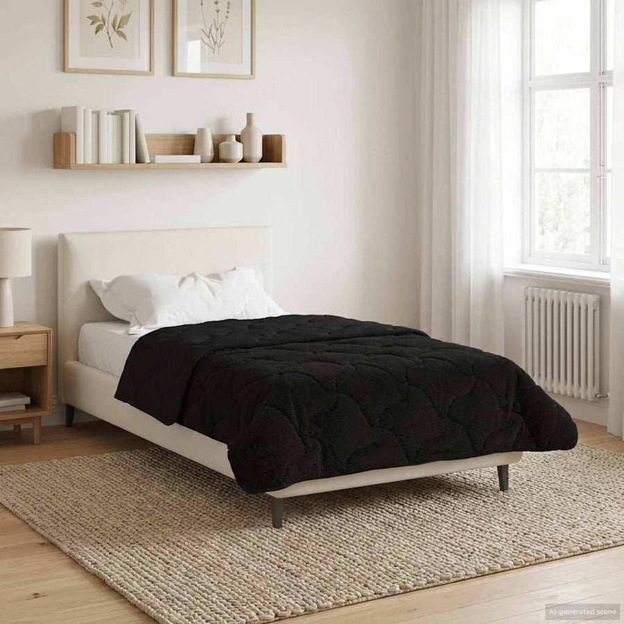 Vol jaar dekbed Zwart 135 x 200 cm Microfiber en Teddy fleece