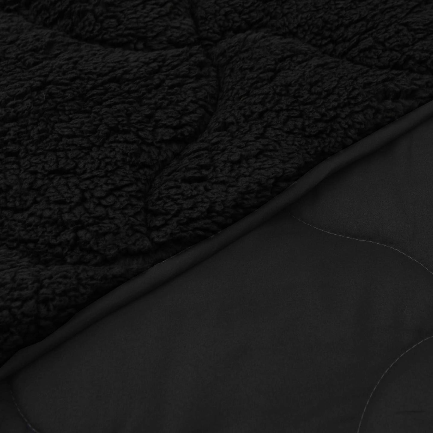 Vol jaar dekbed Zwart 155 x 200 cm Microfiber en Teddy fleece