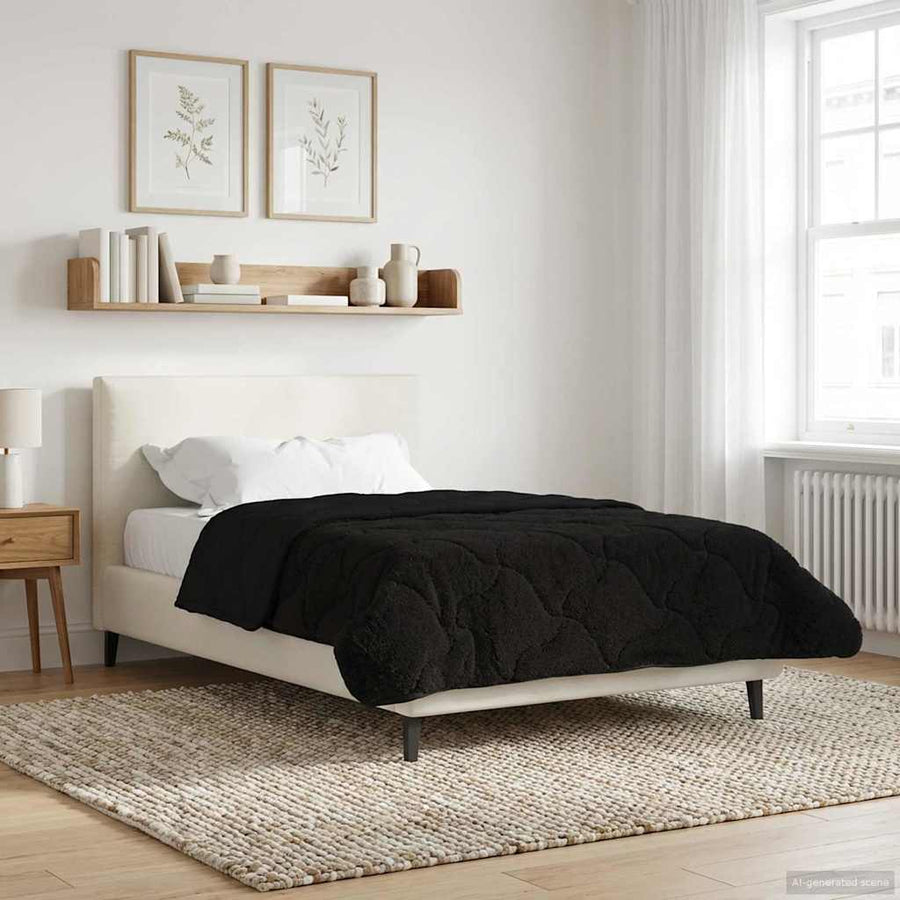 Vol jaar dekbed Zwart 155 x 200 cm Microfiber en Teddy fleece