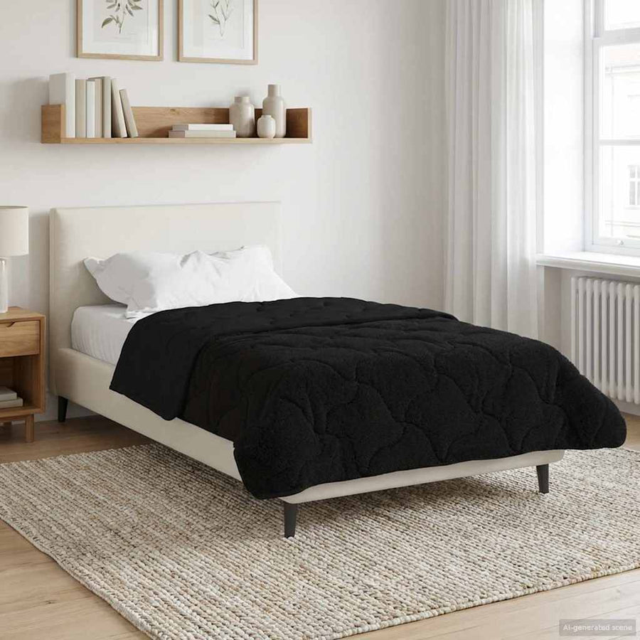 Vol jaar dekbed Zwart 135 x 220 cm Microfiber en Teddy fleece