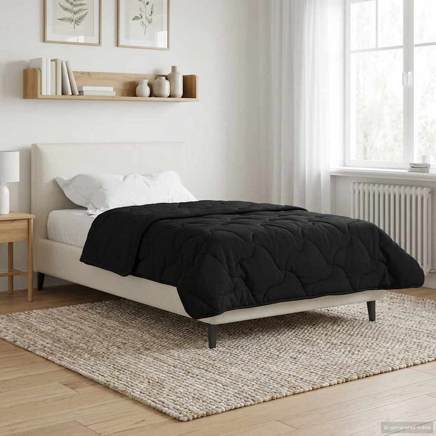 Vol jaar dekbed Zwart 140 x 220 cm Microfiber en Teddy fleece