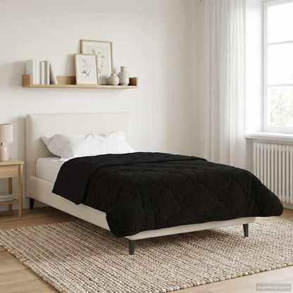 Vol jaar dekbed Zwart 155 x 220 cm Microfiber en Teddy fleece