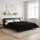 Dekbed 240x260 cm zwart microfiber teddy fleece