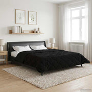 Dekbed 240x260 cm zwart microfiber teddy fleece