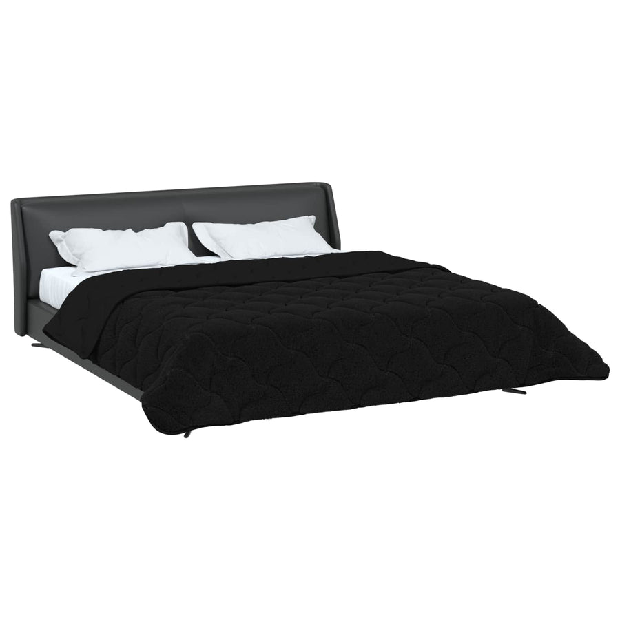 Vol jaar dekbed Zwart 240 x 260 cm Microfiber en Teddy fleece