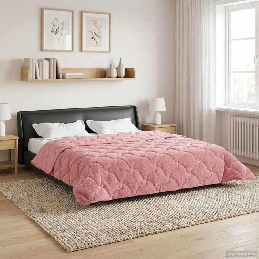 Vol jaar dekbed Roze 200 x 240 cm Microfiber en Teddy fleece