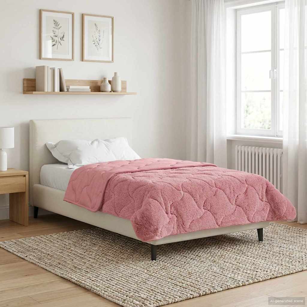 Vol jaar dekbed Roze 155 x 220 cm Microfiber en Teddy fleece