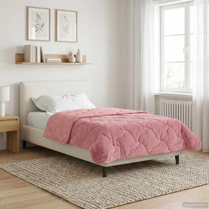 Vol jaar dekbed Roze 155 x 220 cm Microfiber en Teddy fleece