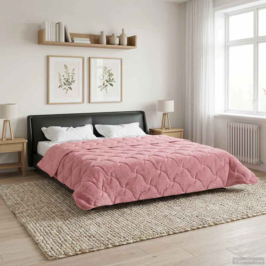 Vol jaar dekbed Roze 220 x 260 cm Microfiber en Teddy fleece