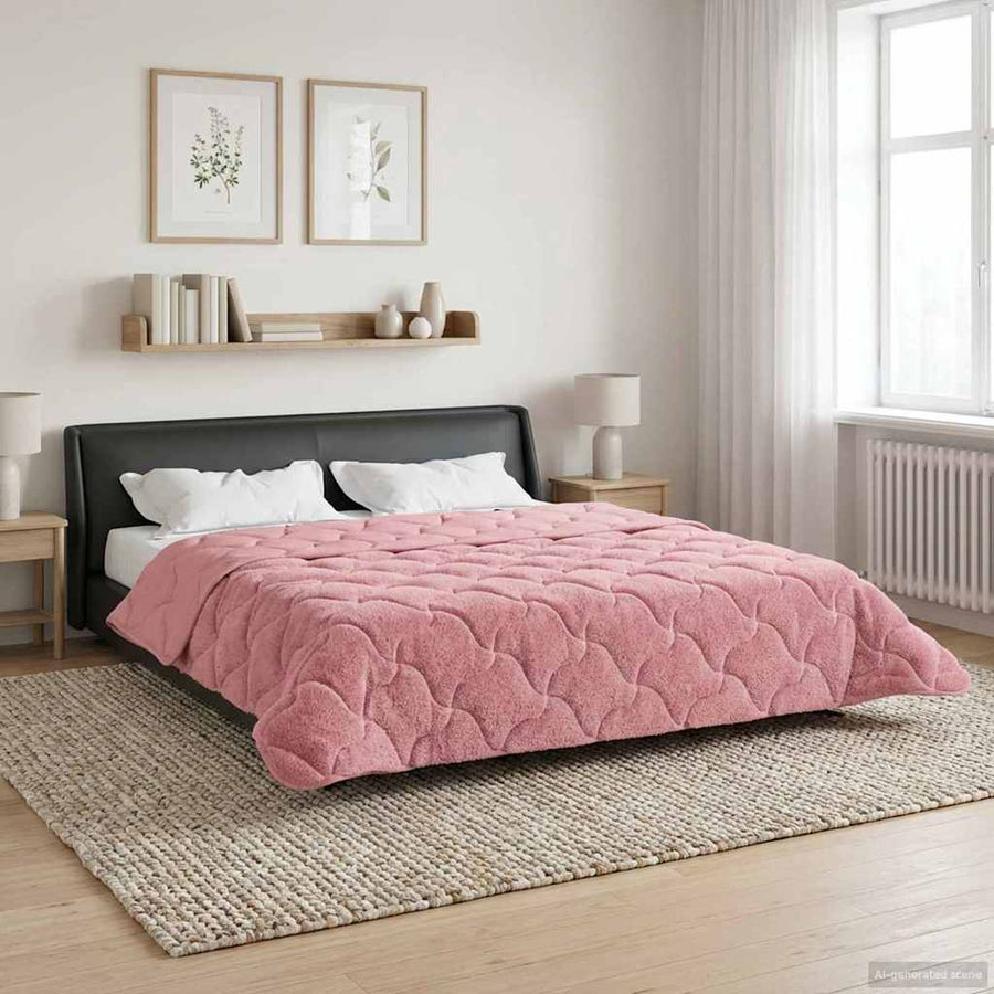 Vol jaar dekbed Roze 240 x 260 cm Microfiber en Teddy fleece