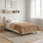 Dekbed 155x200 cm microfiber teddy fleece taupe
