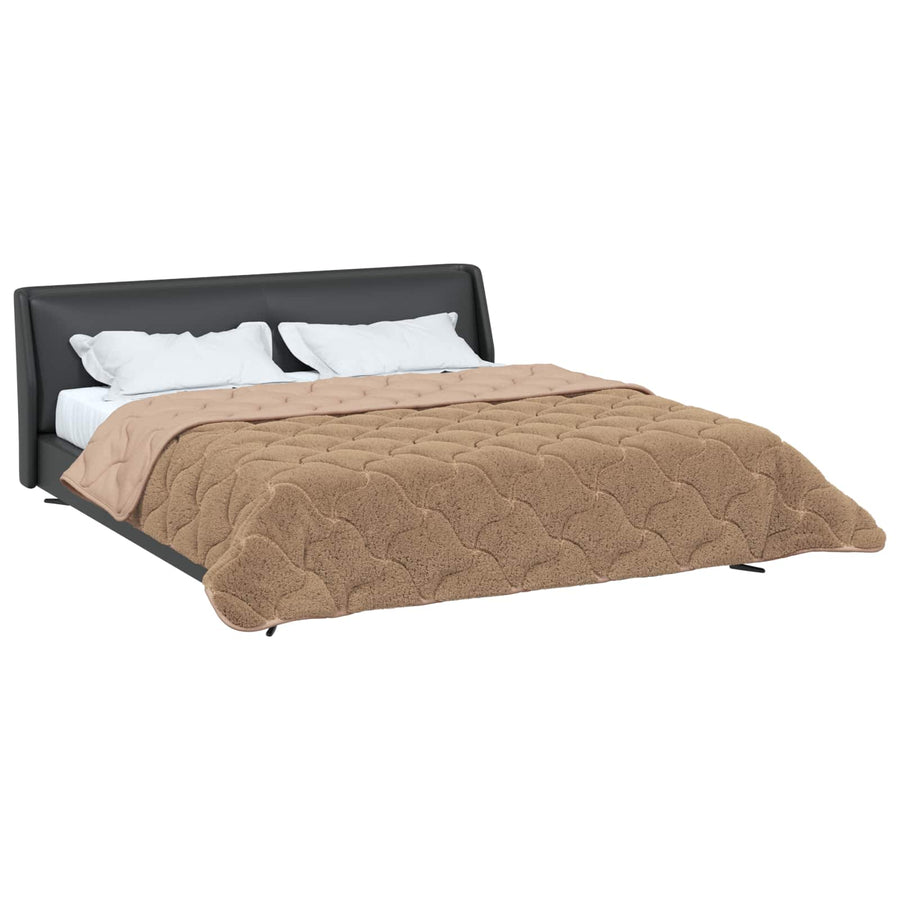 Vol jaar dekbed Taupe 200 x 200 cm Microfiber en Teddy fleece