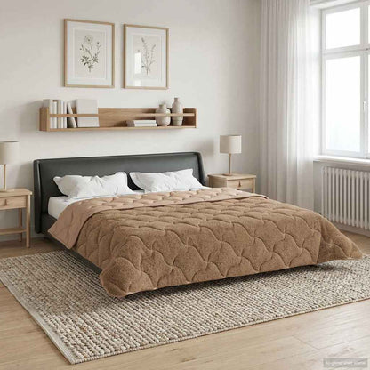 Vol jaar dekbed Taupe 200 x 240 cm Microfiber en Teddy fleece