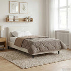Dekbed 135x220 cm microfiber teddy fleece taupe