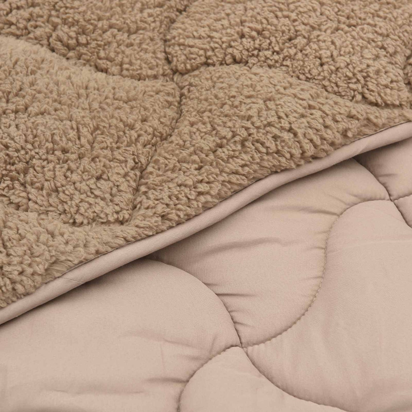 Vol jaar dekbed Taupe 140 x 220 cm Microfiber en Teddy fleece