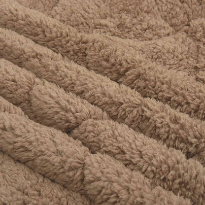 Vol jaar dekbed Taupe 140 x 220 cm Microfiber en Teddy fleece
