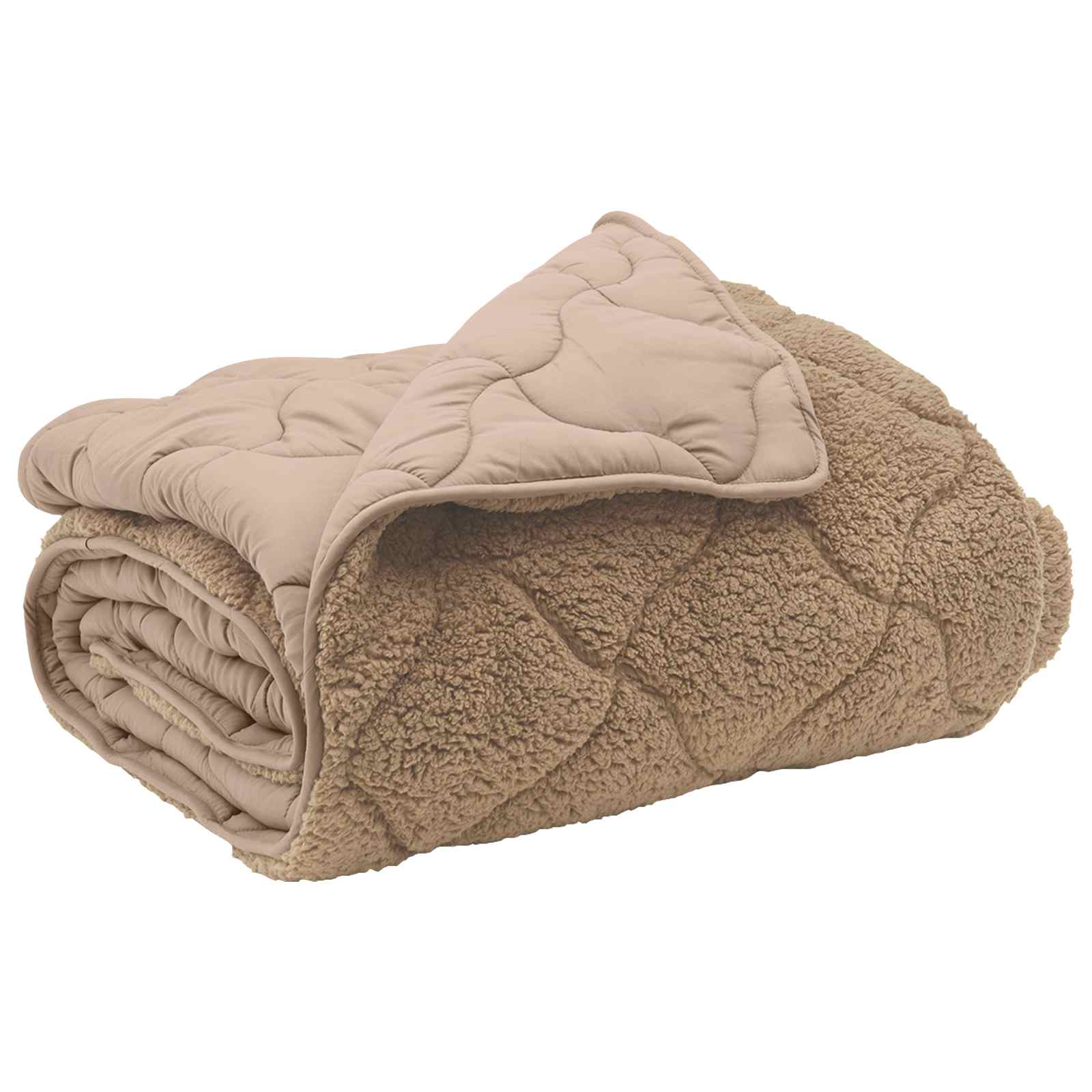 Vol jaar dekbed Taupe 140 x 220 cm Microfiber en Teddy fleece