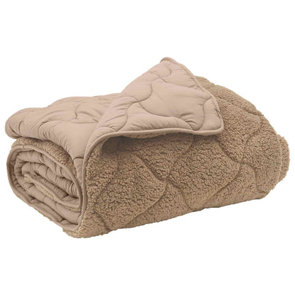 Vol jaar dekbed Taupe 140 x 220 cm Microfiber en Teddy fleece