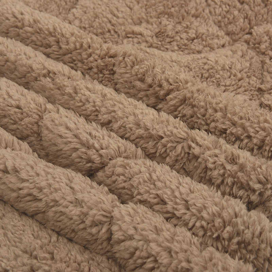 Vol jaar dekbed Taupe 155 x 220 cm Microfiber en Teddy fleece