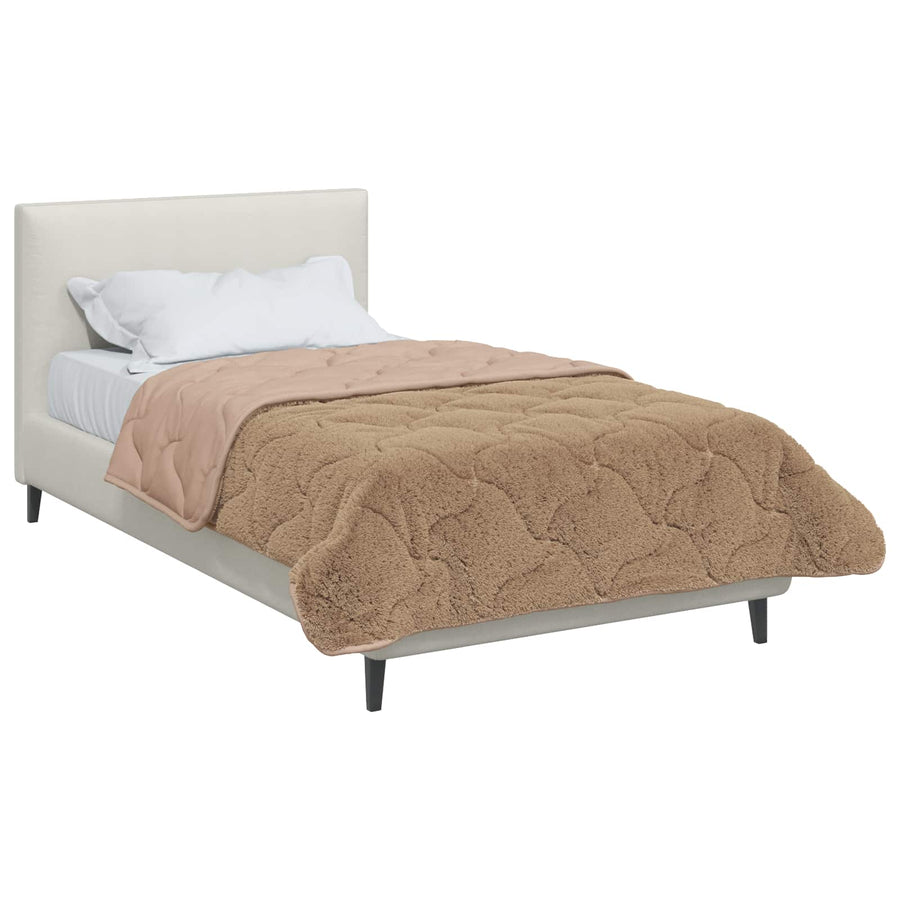 Vol jaar dekbed Taupe 155 x 220 cm Microfiber en Teddy fleece