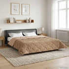 Dekbed 220x240 cm taupe microfiber teddy fleece
