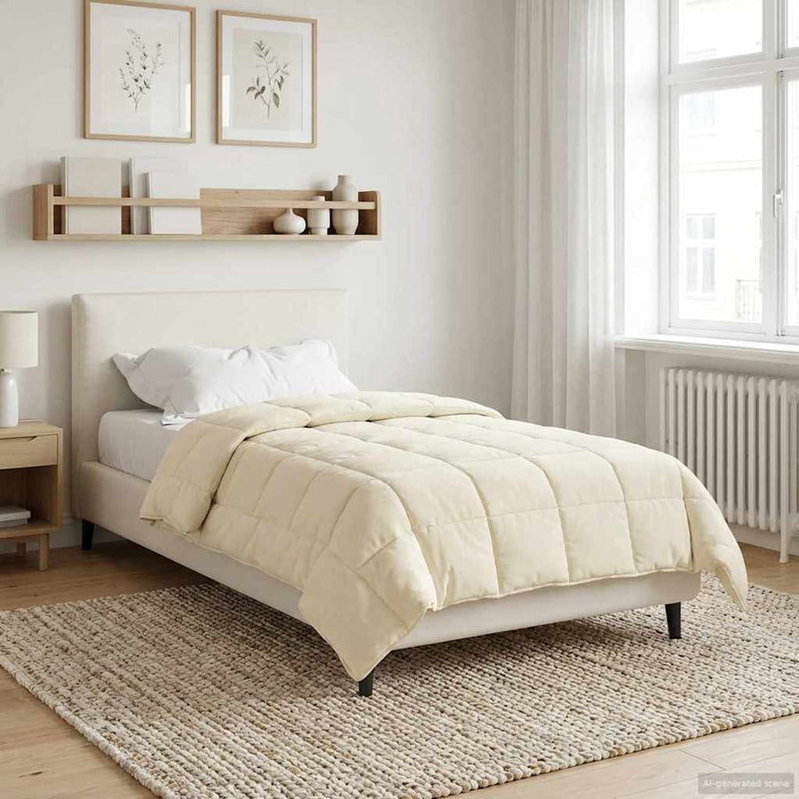 Vol jaar dekbed Crème 135 x 200 cm Microfiber en Teddy fleece