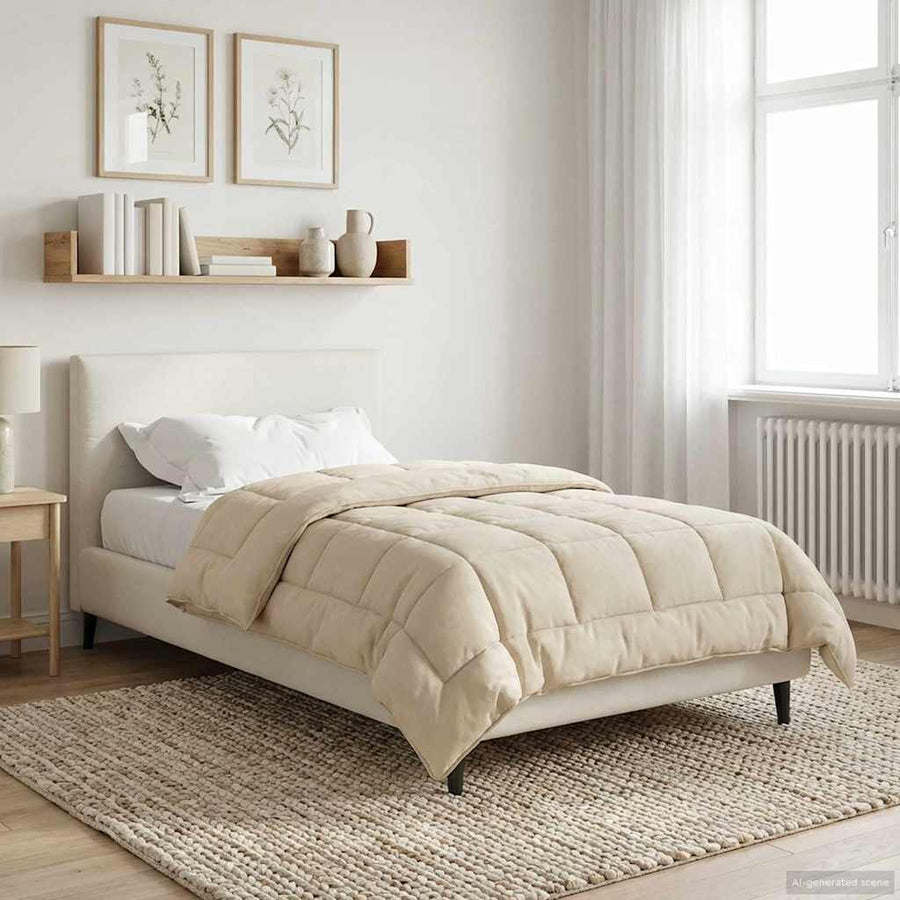 Vol jaar dekbed Crème 155 x 200 cm Microfiber en Teddy fleece