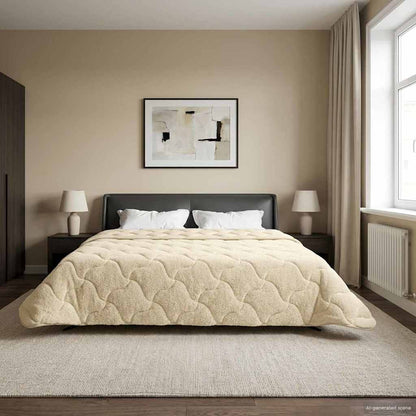 Vol jaar dekbed Crème 200 x 240 cm Microfiber en Teddy fleece