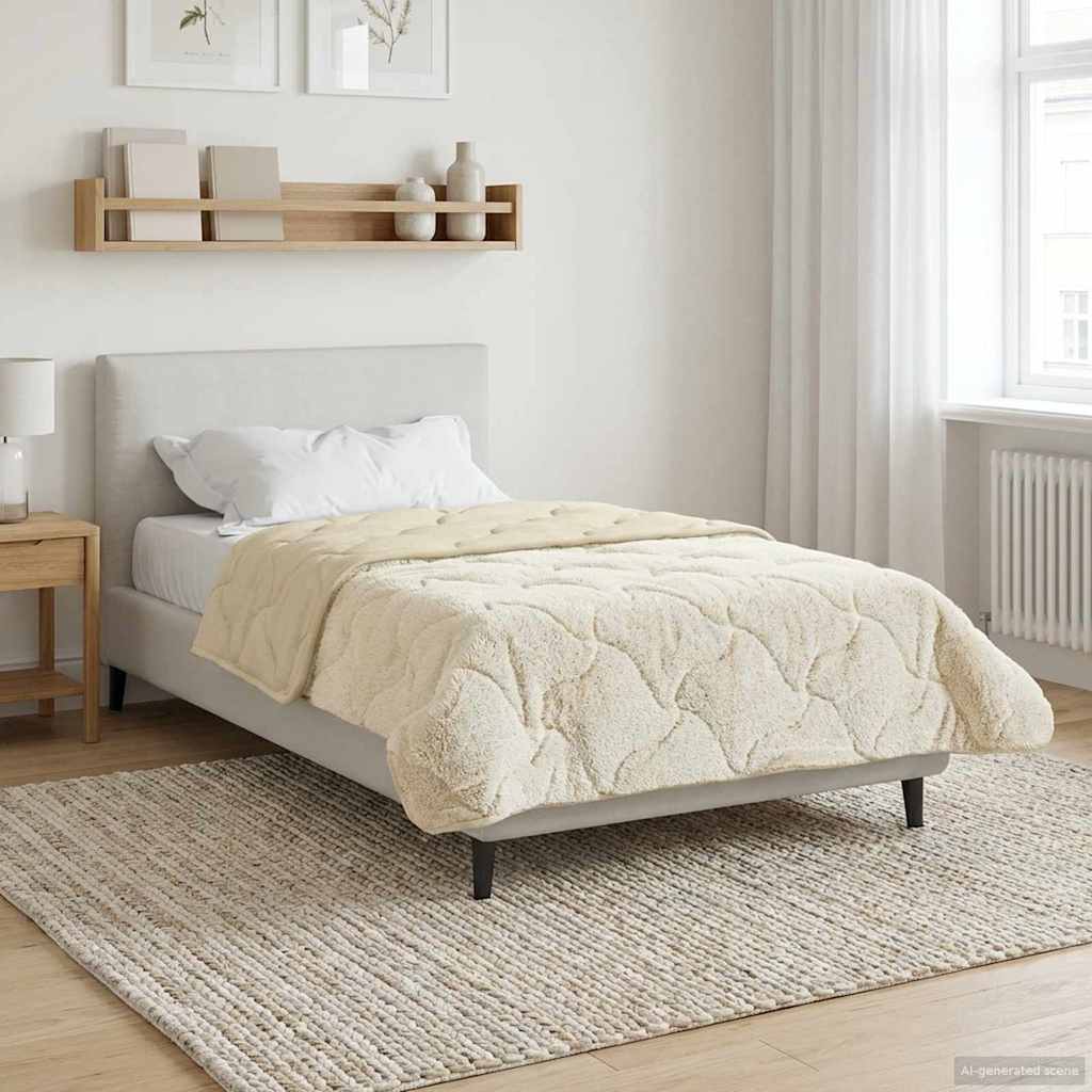 Vol jaar dekbed Crème 135 x 220 cm Microfiber en Teddy fleece