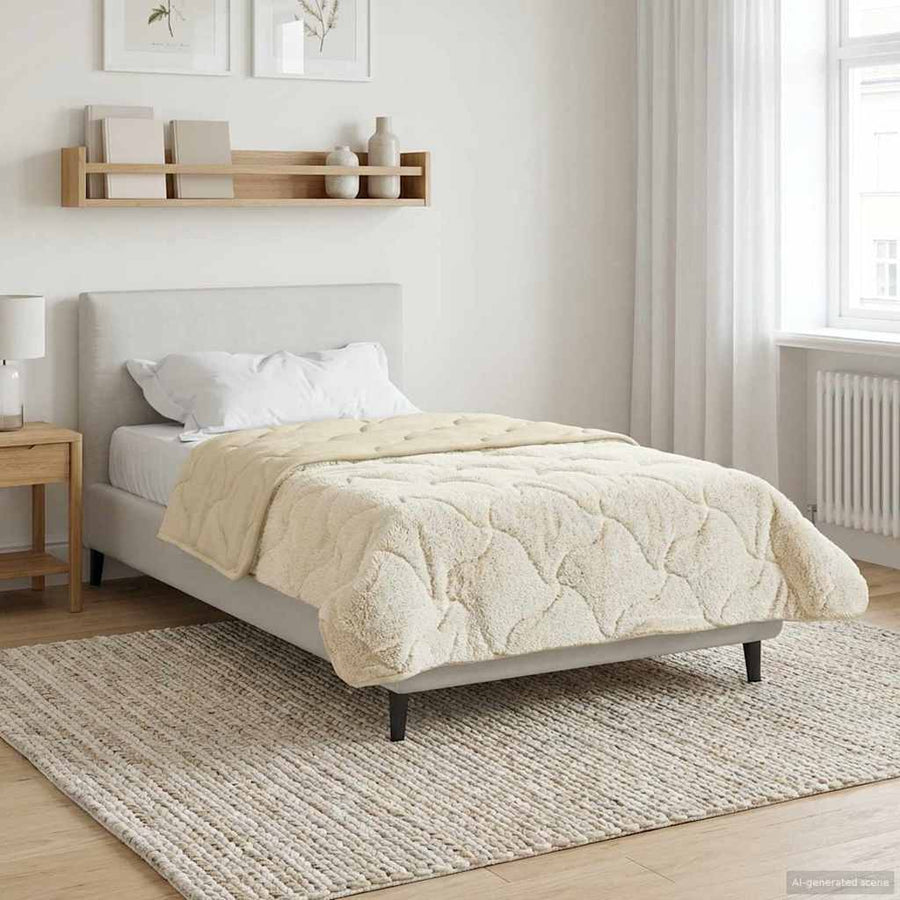 Vol jaar dekbed Crème 135 x 220 cm Microfiber en Teddy fleece