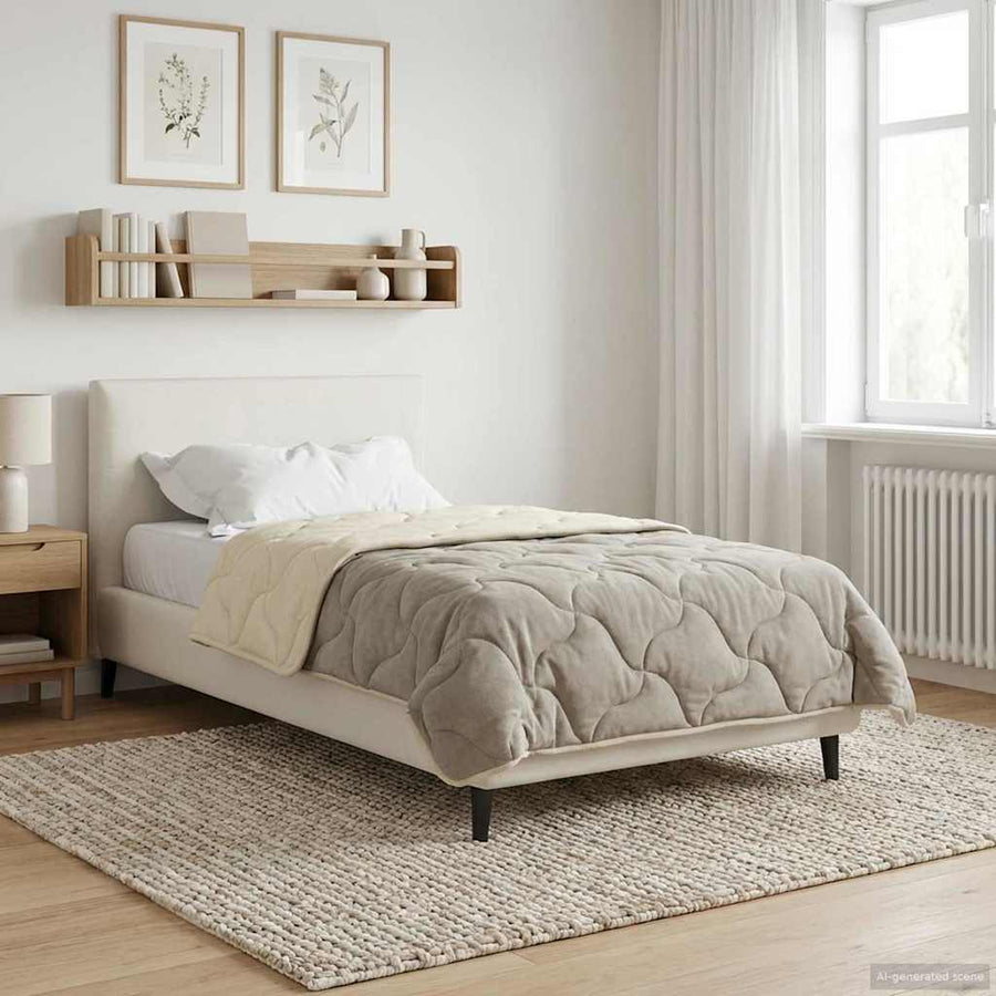 Vol jaar dekbed Crème 155 x 220 cm Microfiber en Teddy fleece