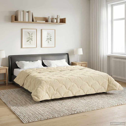 Vol jaar dekbed Crème 220 x 240 cm Microfiber en Teddy fleece