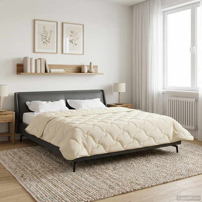 Vol jaar dekbed Crème 220 x 260 cm Microfiber en Teddy fleece